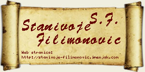 Stanivoje Filimonović vizit kartica